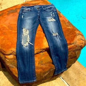 Wallflower distressed blue jeans 11
